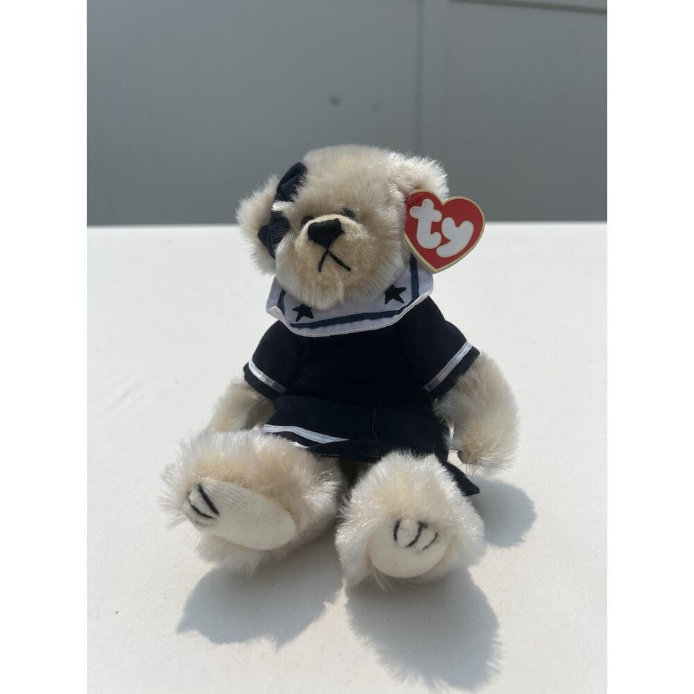 Ty Attic Treasures Breezy 1996 8" Jointed Boating Girl Bear Ahoy Mate!